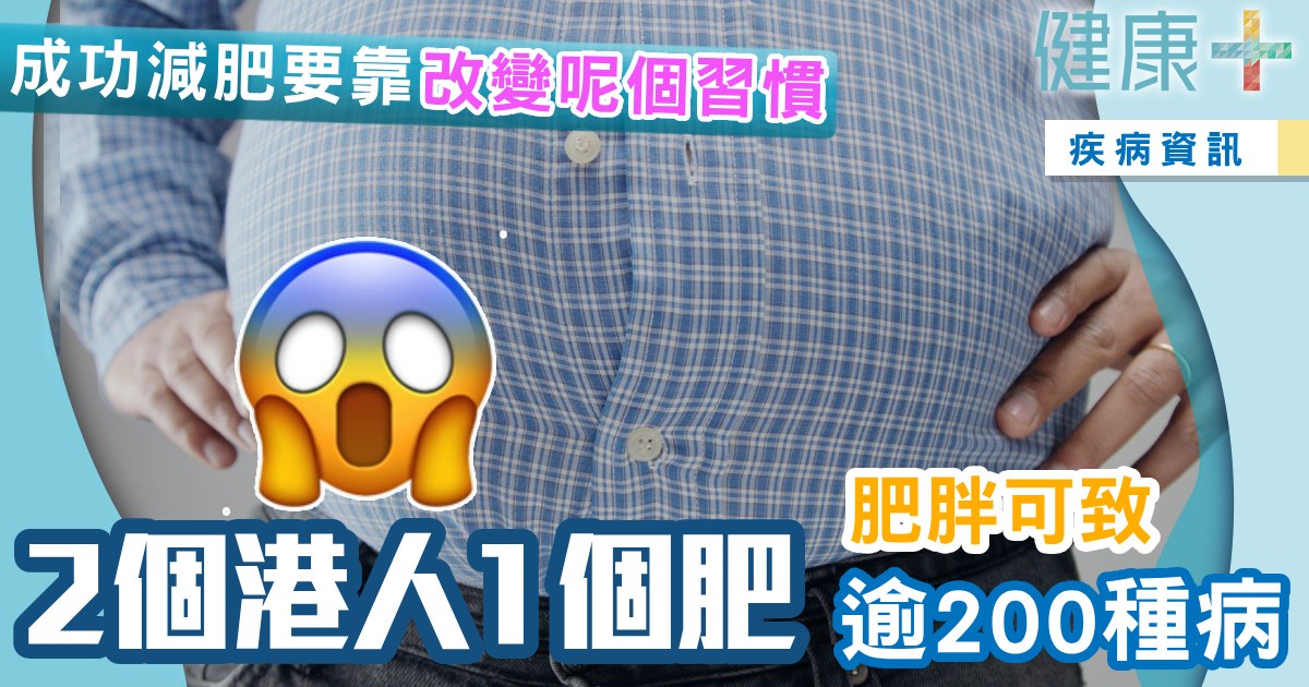 2個港人1個肥肥胖致逾200種病 減肥靠改變呢個習慣 健康-疾病資訊-肥胖